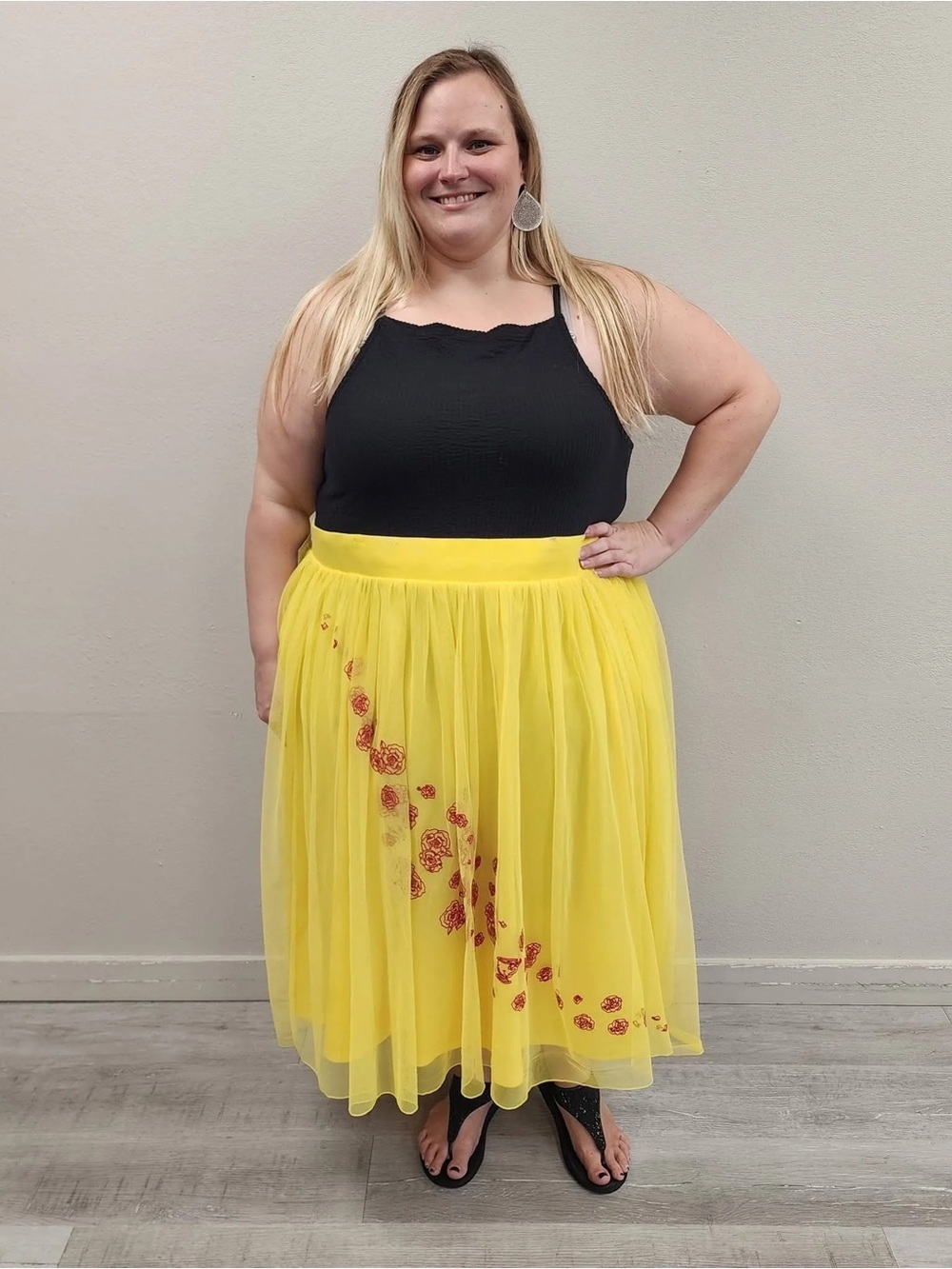 Torrid X Disney Princess Yellow Belle Midi Skirt - Size 28 (5)
